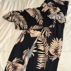 Tropical Leaf Print Matching Set